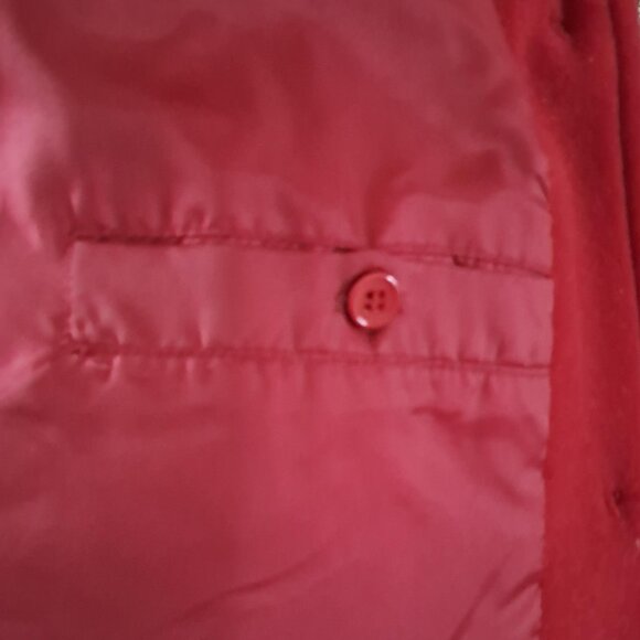 Burgandy Wool Blend Women’s Coat, Size 12 - Picture 5 of 6